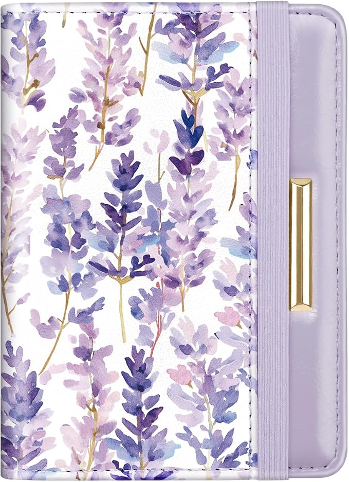 Coco Rossi Passport Holder for Travel Women Slim RFID Passport Cover Wallet | Travel Essentials, Passport Book Holders, Passport Wallet Cover Case, PU Leather, Cute, Thin, Spliced Design, Lavender