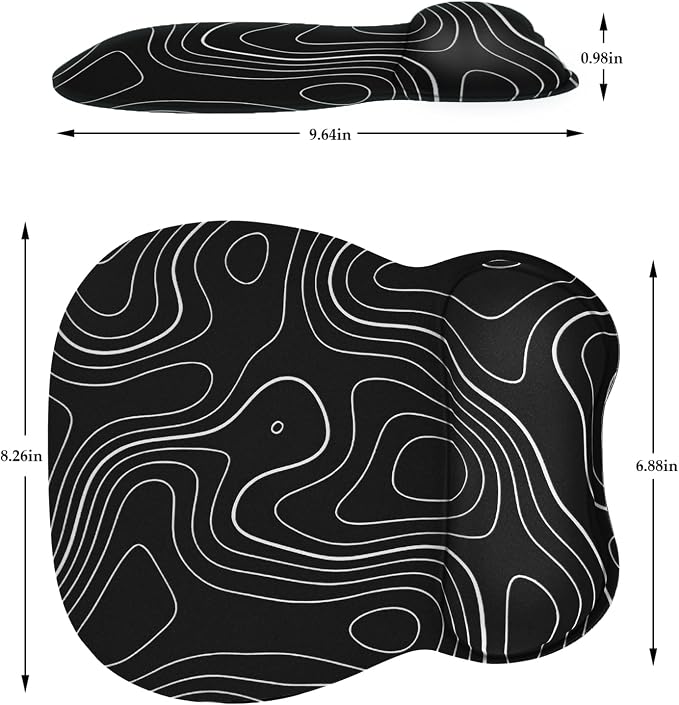 EooCoo Ergonomic Mouse Pad with Wrist Rest, Memory Foam Support Mousepad | Non-Slip Base for Computer, Cafe, Home & Office, 9.64 x 8.26 in Office Desk Accessories, Carpal Tunnel Relief