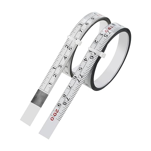 2 Packs 1/2-Inch Self-Adhesive Measuring Tape, 78 Inch or 200cm Peel and Stick Tape Measure, Imperial and Metric Scales, Left-Right Reading Ruler Tape for Workbench, Table Saw, Drafting Table, White
