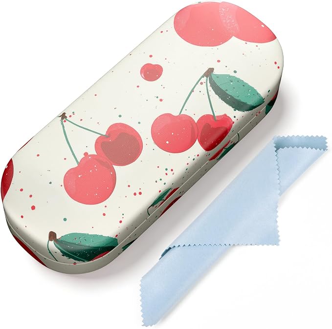 Hard Shell Leather Sunglasses Case,Classic Fashionable Cute Large Glasses Case for Women Men,Sunglass Eyeglasses