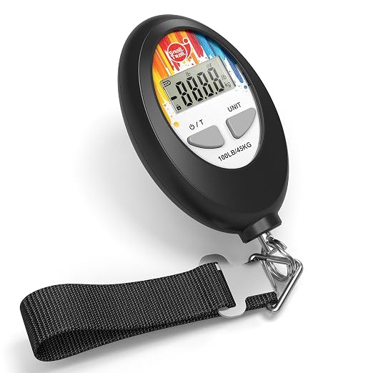 SNAIL TRAIL 100 lbs (45 kg) Digital Luggage Scale, Black | Portable Suitcase Weigher, Travel Bag Weight Scale, Handheld Baggage Weigh Machine, Gift for Travelers