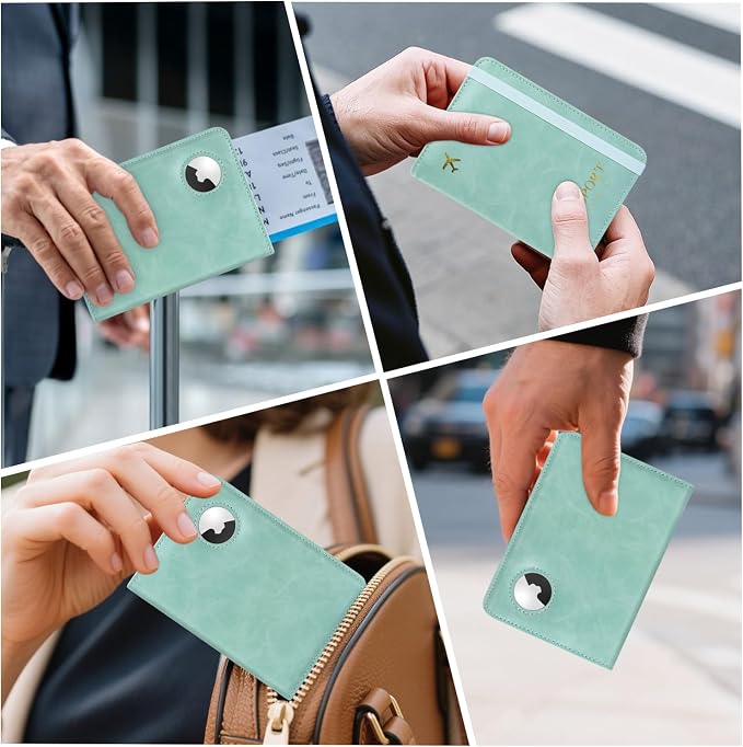 ILIYAH-Passport Cover-Passport Holder Travel Wallet-RFID Blocking Passport Case Travel Accessories Card Holder Wallet Unisex Travel Gifts (Light Blue)