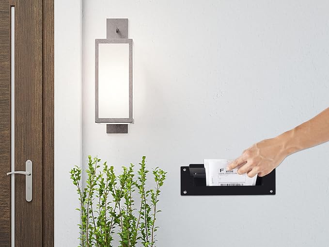 Durabox Through The Wall Drop Chute – Adjustable Two Piece Steel Deposit Drop Slot for Documents, Letters, Payments and Other Non-Bulky Items and Mail D100 (Black)