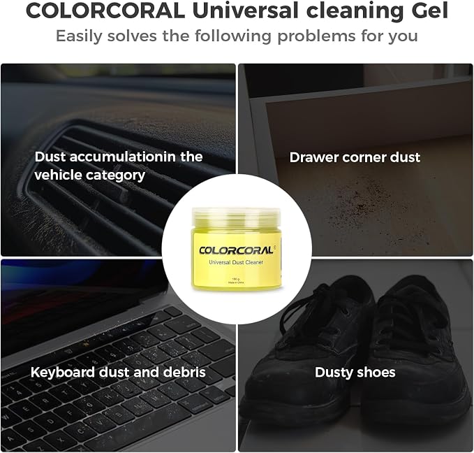 ColorCoral Cleaning Gel Universal Dust Cleaner for PC Keyboard Car Detailing Office Electronics Laptop Dusting Kit Computer Dust Remover, Computer Gaming Car Accessories, Gift for Men Women 160g | For PC Laptops, Office Electronics, Car Interior, Compu...