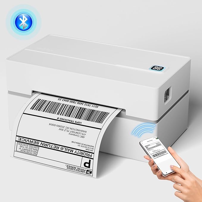 PeriPage Bluetooth Thermal Shipping Label Printer,Wireless 4x6 Shipping Label Printer for Shipping Packages,Support iPhone iPad Android Windows & Mac,Used for Amazon, Ebay,Shopify, Etsy, USPS.
