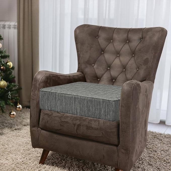 baibu Dual-Layer Gel Memory Foam Recliner Cushions for Elderly, 18x18x4 Inch Thick Non-Slip Recliner Seat Cushion Suitable for Couches, Armchair, Wheelchair, Gray