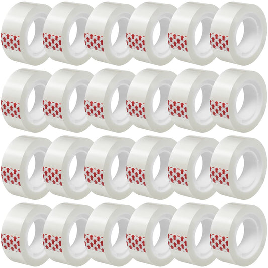 24 Rolls Transparent Tape Refills, Clear Tape, 3/4 x 800 Inches, Glossy Gift Wrapping Tapes for Dispenser, Office, School, Home