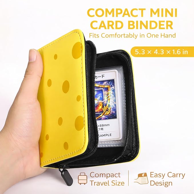 Mini Trading Card Binder Album, 1 Pocket Card Binder with 40 Pages 80 Pockets, Top Loading Small Card Binder for Trading Cards, Single Card Holder Book for TCG Sports,Game Cards, Card Storage Binder