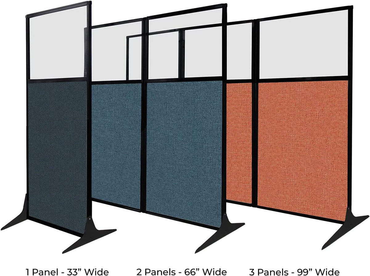 Versare Workstation Partition | Portable Wall Divider | Modern Office Cubicle | Free Standing Privacy Screen | Flexible Work Space | 33" x 70" Mocha Fabric Panels
