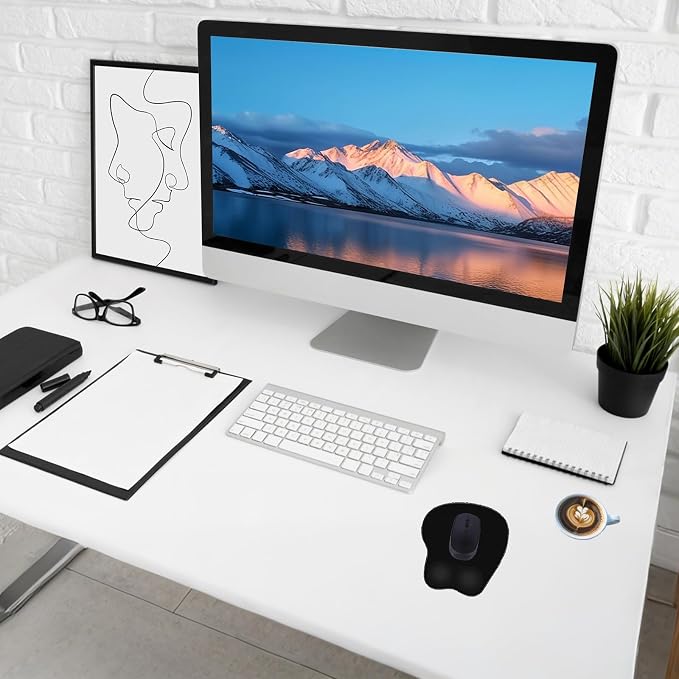 Ergonomic Mouse Pad,Non Slip Mousepad Wrist Rest Support for Office, Computer, Laptop & Mac(A-Black)