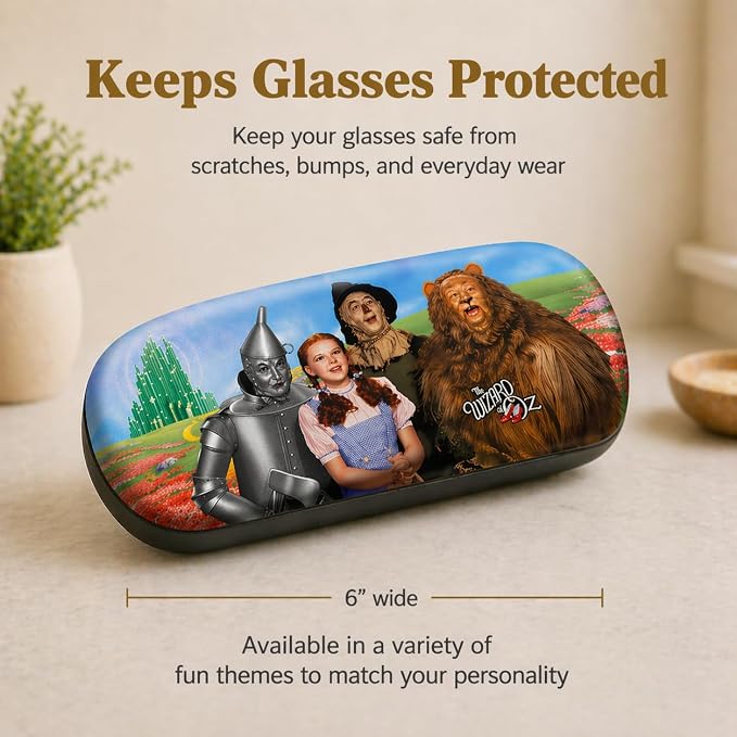 Wizard of Oz Dorothy Tinman Scarecrow Lion Emerald City eye sun glasses Eyeglass Storage Case & Cleaning cloth