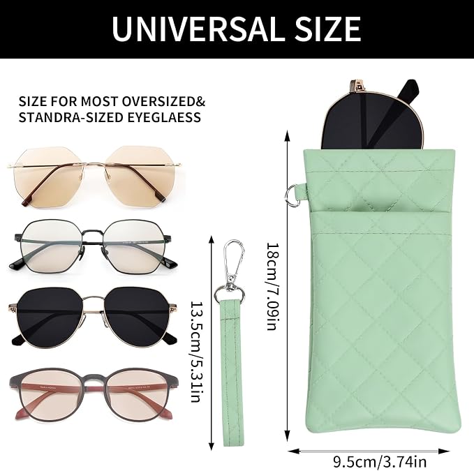 Double Eyeglass Case Soft Dual Glasses Case for Women Men Travel Squeeze Top Sunglasses Cases Eyeglasses Pouch