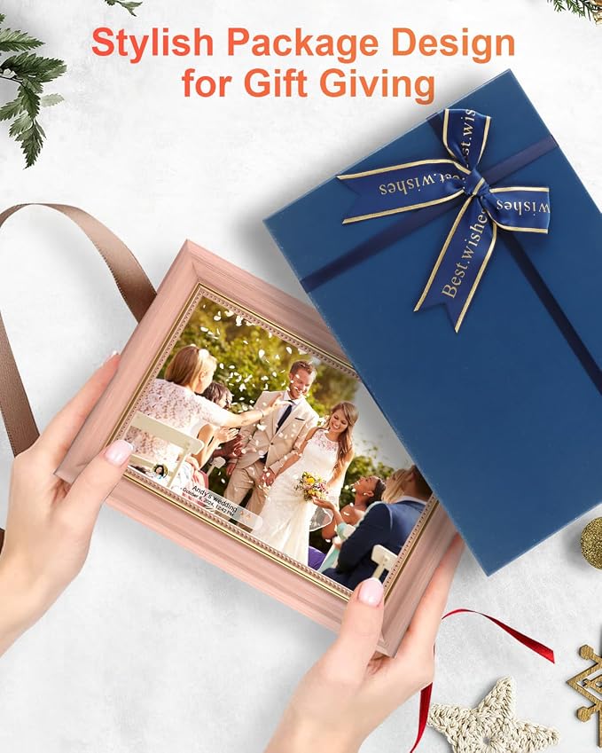 Frameo Digital Frame 10.1 Inch WiFi Digital Photo Frame with 32GB Storage, 1280x800 HD IPS Touch Screen Picture Frames with Frameo APP, Long Distance Realationship Gifts, Elderly Tech-Coral Pink