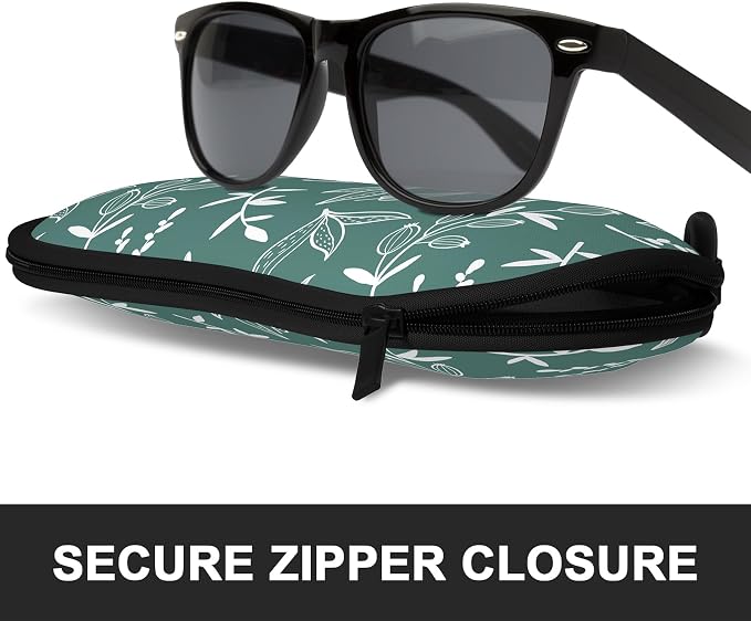 Sunglasses Soft Case, Ultra Light Portable Neoprene Zipper Glasses Case for Men Women
