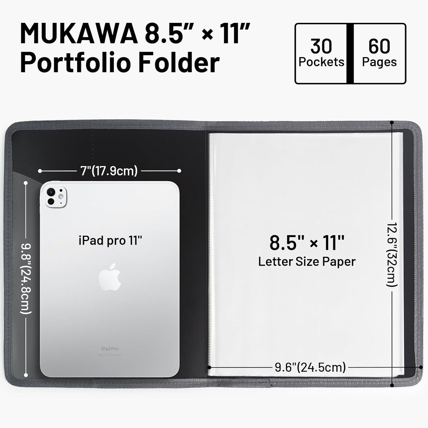 30-Pocket Display Book, 8.5×11 Letter Size Portfolio Folder with Clear Sleeves, Presentation/Certificate Binder & Document Organizer for School, Office & Home, 3 Pack