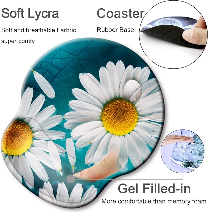 Ergonomic Mouse Pad with Wrist Rest Support,Gel Mouse Pads for Desk | Big Mousepad With Coaster Non-slip & Pain Relief for Computer, Home&Office Desk Decor