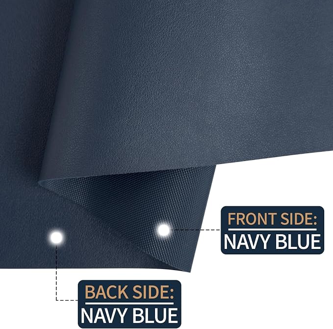 Leather Desk Pad Mat, Navy Blue Desk Mat, 23.6" x 13.7" | Non-slip and Waterproof Computer Mat, Desk Protector for Office/Home, Desk Accessories