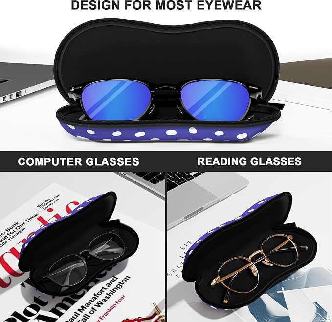 Sunglasses Soft Case, Ultra Light Portable Neoprene Zipper Glasses Case for Men Women