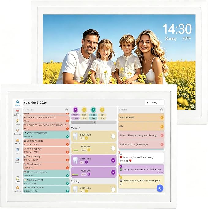 Digital Calendar 10.1 Inch Wall Plan Touch Screen WiFi picture esay to use | Smart Electronic Planner Calendar Sync, Chore Tracker,Meal plan Family Digital photo Frame Auto-Rotate Gift for Mom Women