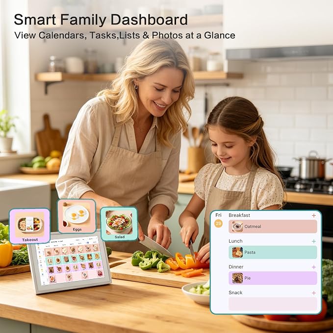 15.6" Digital Calendar Electronic Calendar for Chore Chart - Touchscreen Interactive Smart Display, Meal Planner, Auto-Sync Online iCloud Outlook, Digital Photo Frame, Wall Mountable Gifts for Mom Dad