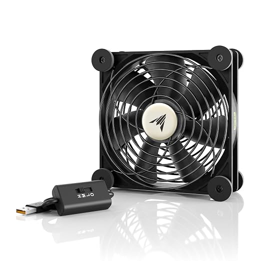 AC Infinity MULTIFAN S3, Quiet 120mm USB Fan, UL-Certified for Receiver DVR PlayStation Xbox Computer Cabinet Cooling