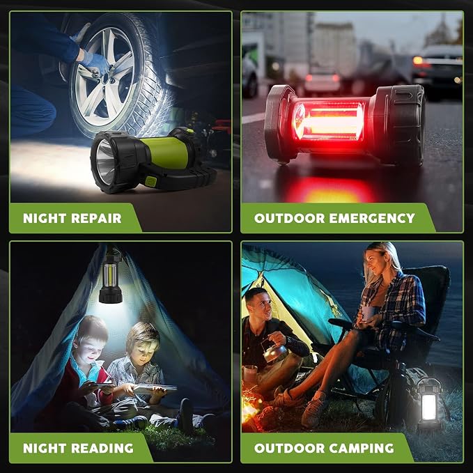 AlpsWolf Camping Lantern Rechargeable, 2 Pack Same LED Flashlight Spotlight Lantern with 800LM, 3600 mAh, Portable Bright Camping Light for Emergency Hurricane, Outdoor Hiking Power Outages