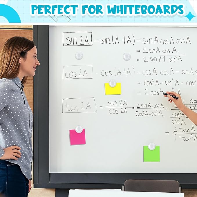 Outus 45 Pieces White Round Whiteboard Magnets 3 cm Refrigerator Magnets Dry Board Mini Fridge Teacher Supplies for Home Offices