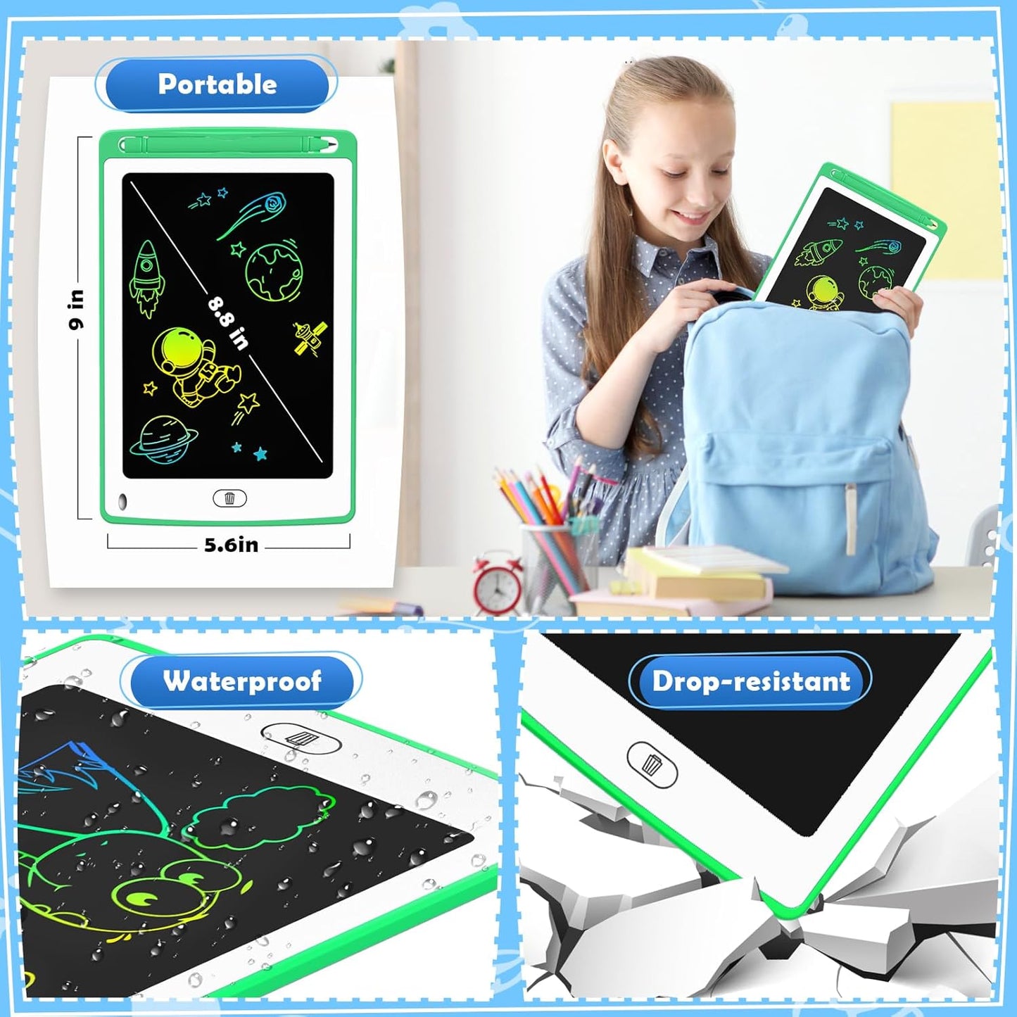 Party Favor LCD Writing Tablet for Kids, 8.5 Inch Colorful Doodle Board Drawing Tablet, Educational Learning Toys Birthday Gifts for Kids Age 3 4 5 6 7 8 (16 Pack)