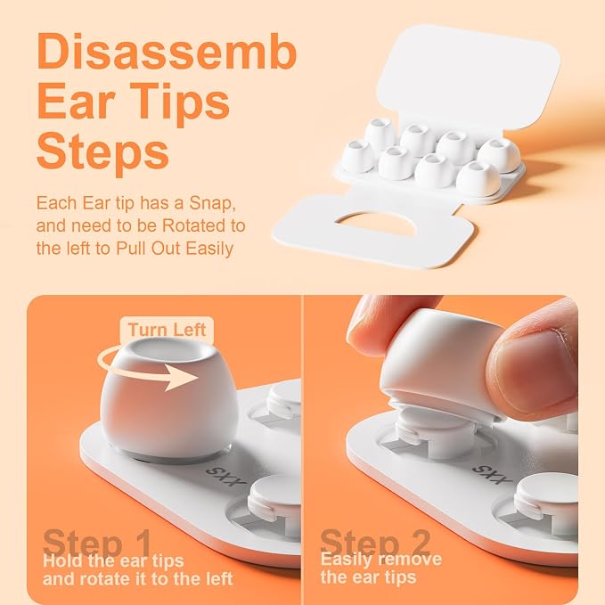 Replacement Ear Tips Compatible with AirPods Pro 3rd Generation – Silicone Earbud Tips with Cleaning Pen, Secure Fit, Noise Isolation, Soft Comfort Ear Tips Kit (4 Pairs, XXS/XS/S/L)