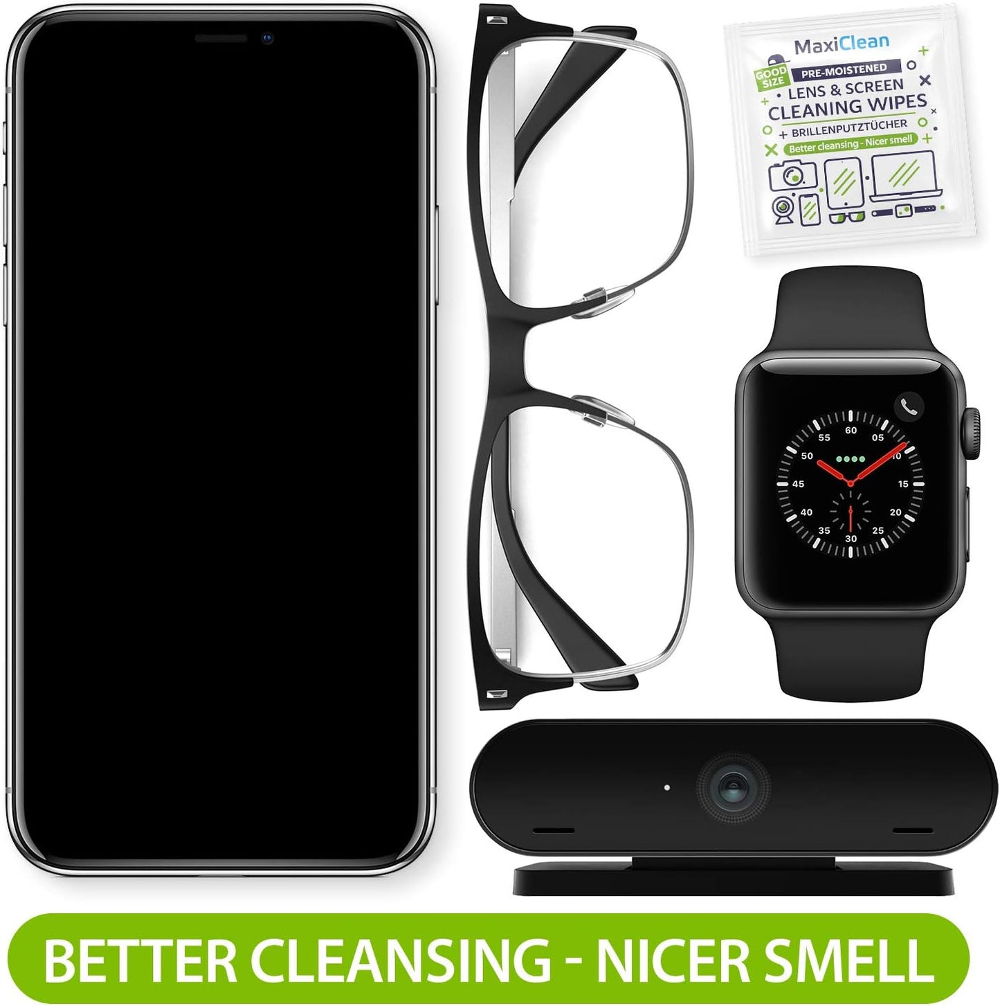 440 Pack Lens Wipes for Eyeglasses Pre-Moistened, Individually Wrapped Streak-Free Cleaning for Glasses & Laptop Screens, Glasses Cleaner Wipe Bulk 5.5 x 4.7 Inch, Sunglasses & Phone Wipe
