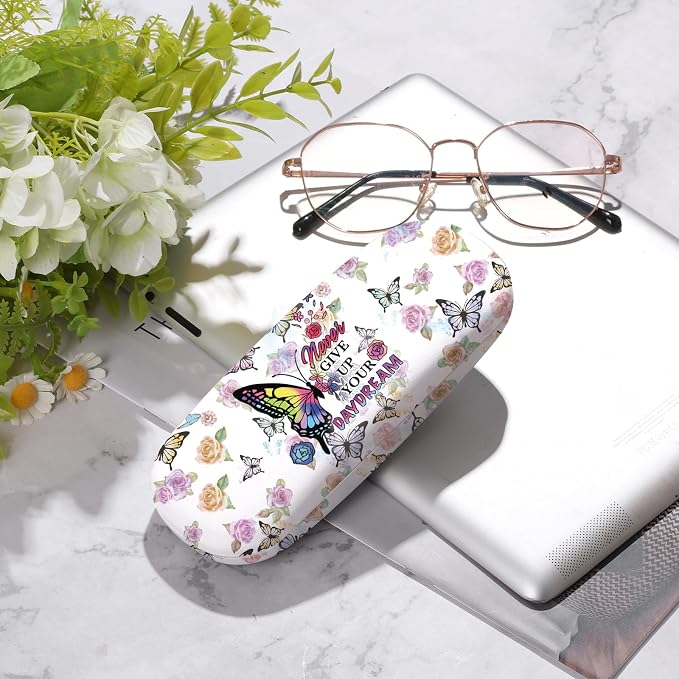 Glasses Case Hard Shell,Portable Protective Eyeglasses Case, Eyeglass Holder Box with Cleaning Cloth, for men women