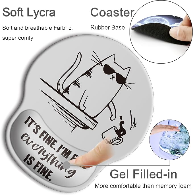 Ergonomic Mouse Pad with Wrist Rest Support,Gel Mouse Pads for Desk | Big Mousepad With Coaster Non-slip & Pain Relief for Computer, Home&Office Desk Decor