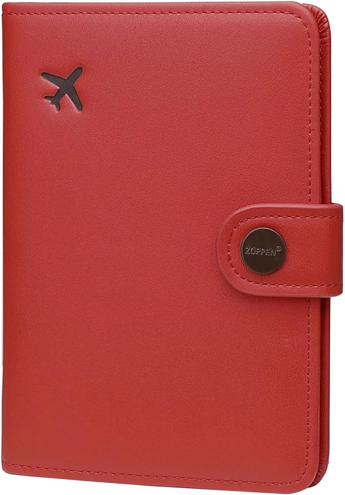 Passport Holder RFID Blocking Travel Wallet, Scarlet Red | Passport Cover with Multiple Card Slots, Water-Resistant & Easy-Carry, Must-Have Travel Accessory for Men & Women.