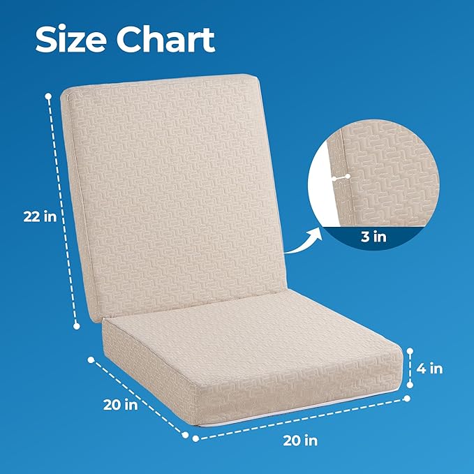 Ganondorf Extra Large Egg Crate Recliner Seat Cushion for Elderly Tufted Furry Booster Foam Cushion, Pressure Relief for Long Sitting Orthopedic Chair Cushion for Recliners Office Chairs, Beige