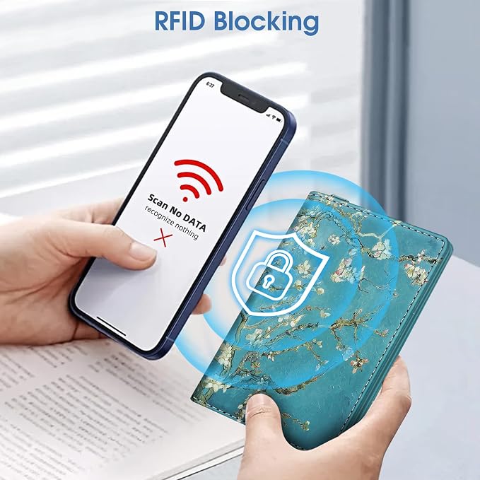 FINTIE Passport Holder with Airtag Holder, Slim Travel Wallet | RFID Blocking Passport Cover Protector Essentials with Credit Card Slots, Women/Men