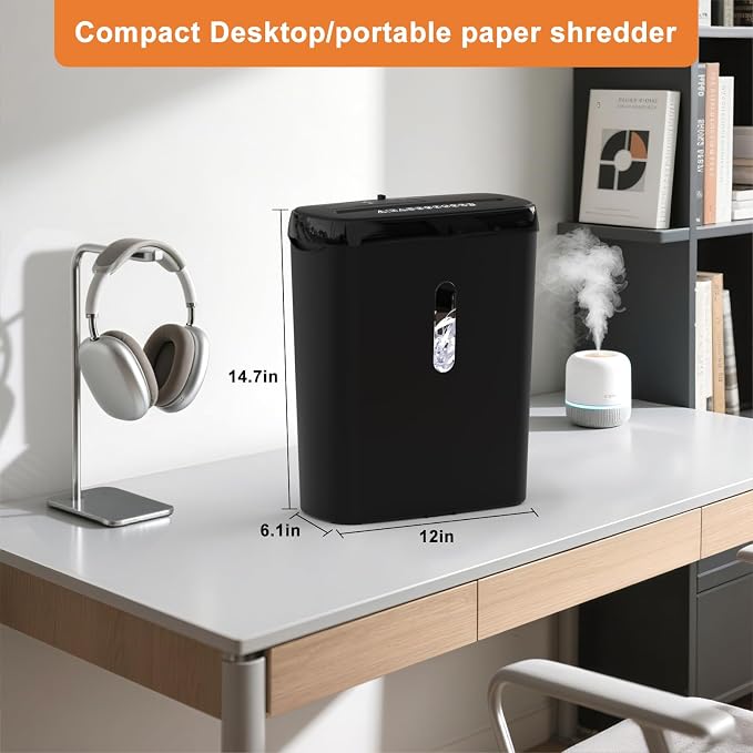 Home Office Paper Shredder,Woolsche 10-Sheet Strip Cut with 3.17-Gallon Basket,P-2 Security Level,CD & Credit Card Shredder,Durable & Fast - Jam Proof System - ETL Certified