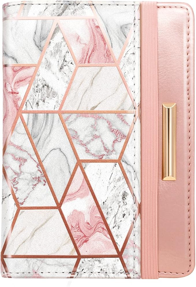 Coco Rossi Passport Holder for Travel Women Slim RFID Passport Cover Wallet | Travel Essentials, Passport Book Holders, Passport Wallet Cover Case, PU Leather, Cute, Thin, Spliced Design, Gold Line