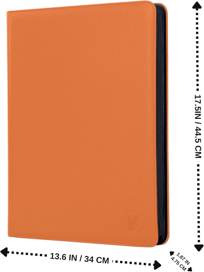 1000+ Pockets Trading Card Binder, 16-Pocket Card Ablum Compatible with MTG,Sports Cards & Other Standard Size Trading Cards (Orange)