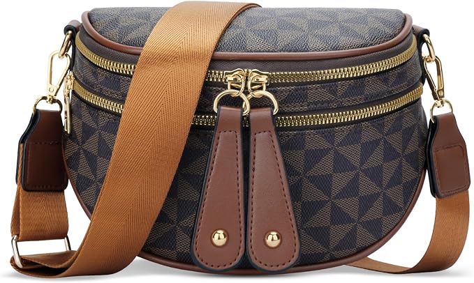 KKXIU Crossbody Bags for Women Vegan Leather Travel Bum Bag | Trendy Fanny Waist Pack | Shoulder Purse with Adjustable Strap