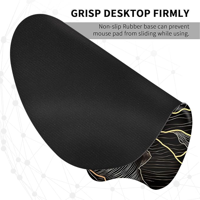 EooCoo Ergonomic Mouse Pad with Wrist Rest, Memory Foam Support Mousepad | Non-Slip Base for Computer, Cafe, Home & Office, 9.64 x 8.26 in Office Desk Accessories, Carpal Tunnel Relief