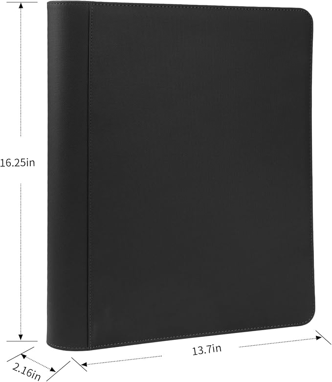Toploader Binder, Holds 324 Toploaders, 9 Pocket Top Loader Binders with Sleeves for 3 x 4'' Toploaders, Double-Sided Pocket Top Loader Storage Binder, Trading Card Binder - Diamond Black