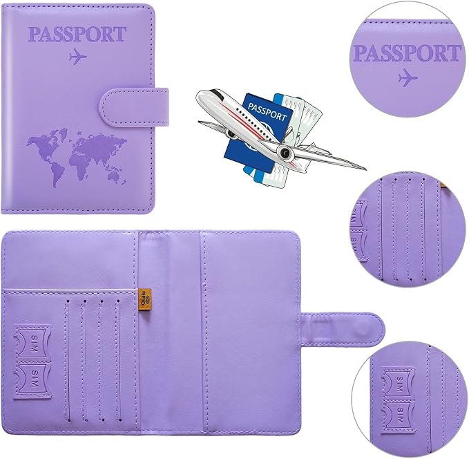 Passport Holder for Travel Women and Men RFID Passport Holder with Card Slots Holder Passport Case Passport cover Passport Wallet Travel Essentials and Accessories