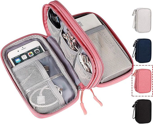 CAOODKDK Electronic Organizer Travel USB Cable Accessories Bag/Case,Waterproof for Power Bank,Charging Cords,Chargers,Mouse,Earphones Flash Drive