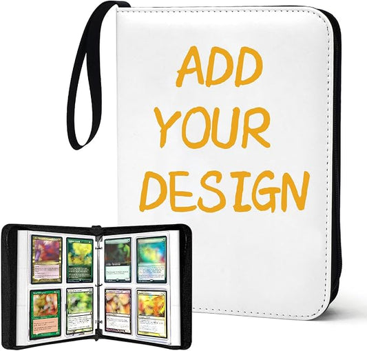 Custom Card Binder 400 Pocket, DIY Anime Sports Cover Design, Portable Waterproof Storage Album with Removable Sleeves for Baseball Football Soccer One Piece Cards Collectors