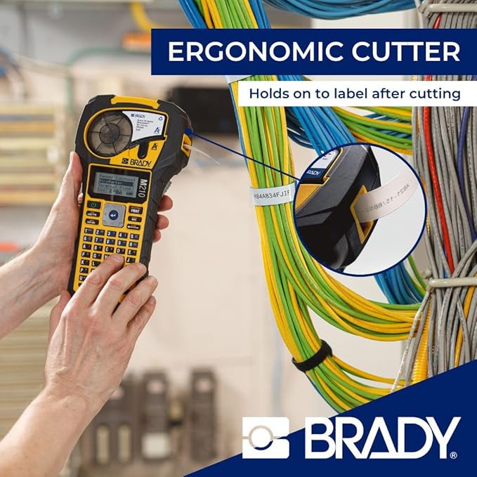 Brady M210 Portable Label Printer with Rubber Bumpers, Multi-Line Print, 6 to 40 Point Font (Replaces BMP21-PLUS Printer)