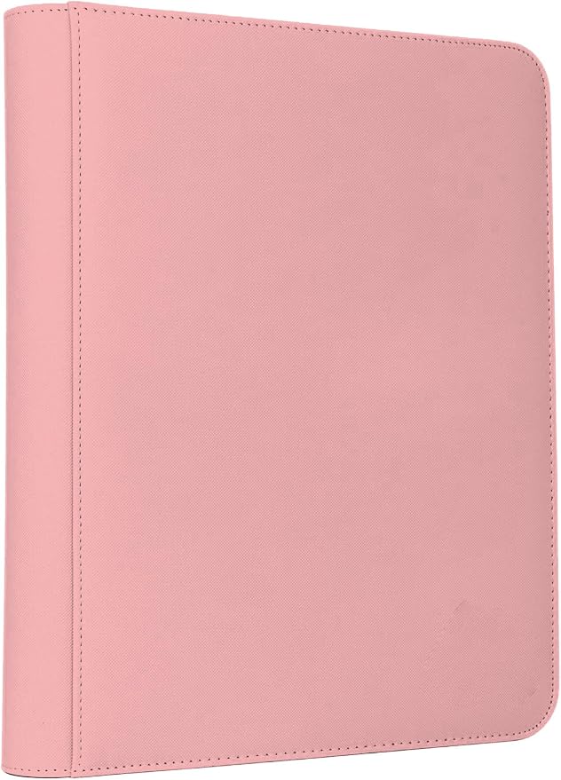 Trading Card Binder 4 Pocket, 240 Pockets Ringless PU Cover Card Collection Binder, Double Sided Card Binder Collector Album, Card Folder for MTG, TCG, Sports Cards, Game Card (Pink, 4Pockets)