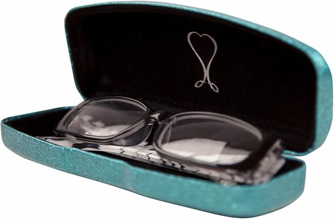 SPUNKYsoul Eye Glasses Case Girl Sparkle Smooth Glitter Hard Shell Eyeglass for Women