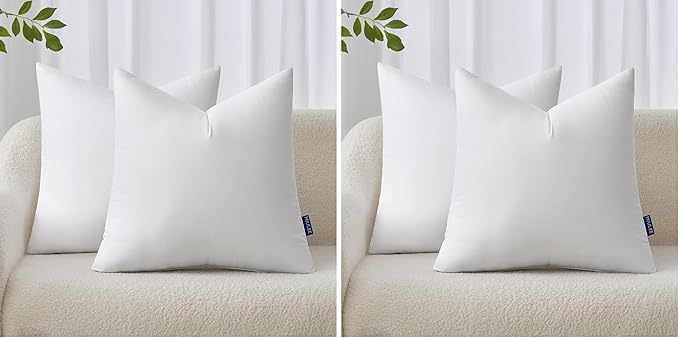MIULEE 18x18 Inches Pillow Inserts Pack of 4, Decorative Throw Pillow Inserts for Couch