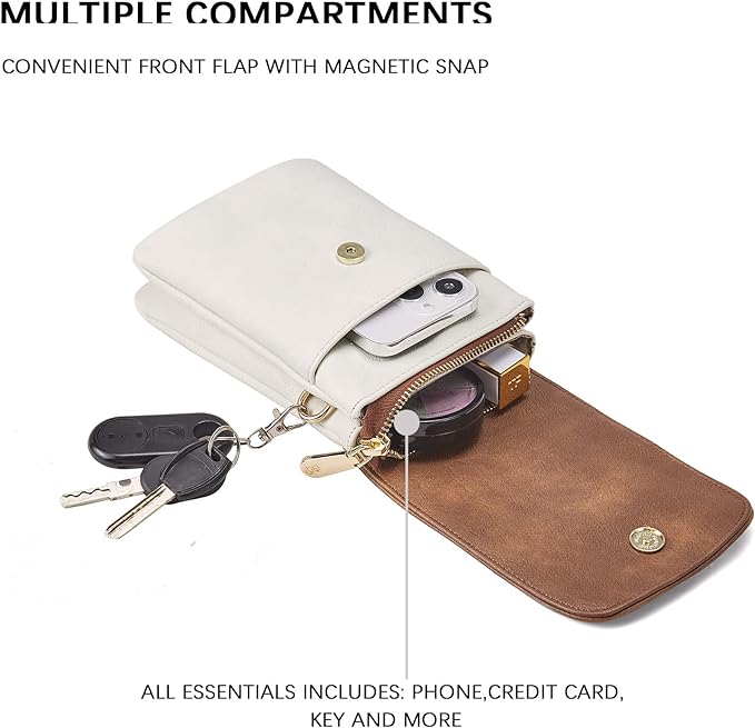BOSTANTEN Small Crossbody Bag for Women Designer Cell Phone Purse | Vegan Leather, Multiple Pockets, Card Slots, Compact Size for Phone, Cards and Keys, Daily Travel Shopping Use