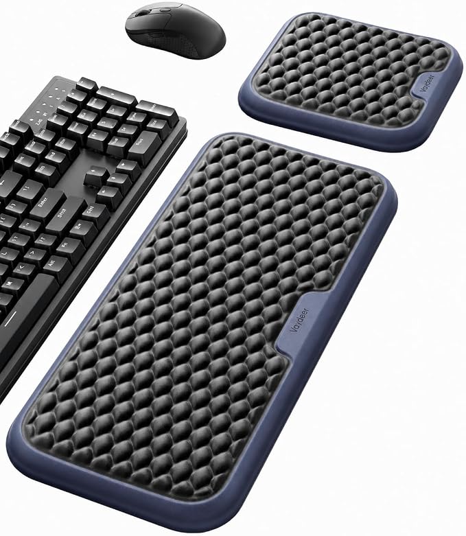 Vaydeer Extra Large Wide Wrist Rest Set for Keyboard and Mouse, Computer Ergonomic Wrist Support, Armrest Elbow Pad Mouse Rest, Typing Pain Relief Soft Memory Foam Desk Cushion for Office Work Gaming
